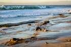 California-La Jolla-Surf breaking off Coast Blvd Park Art Print
